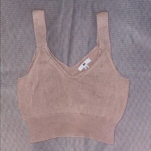 Baby Pink Cotton Crop Tank Top